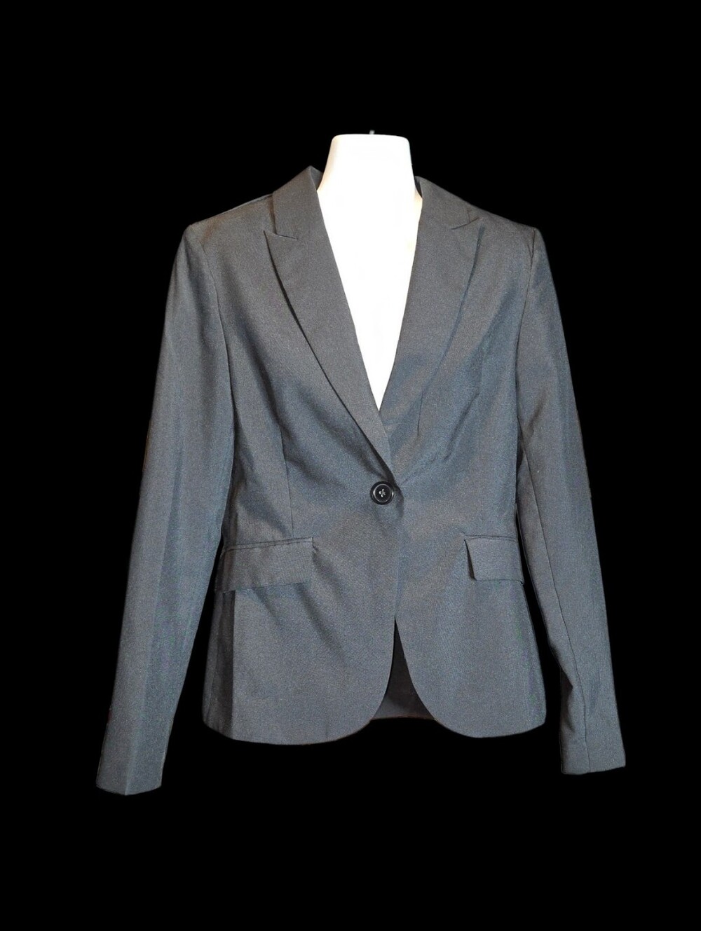 Ambiance Women's Charcoal Single-Button Blazer
